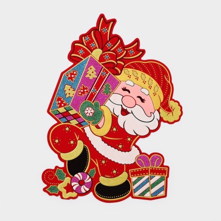 Decorative sticker "Grandfather Frost with gifts" 44x32 cm-1
