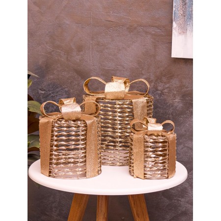 Figure Light "Gifts Cylinder", 25x20x15 cm, 90 LED, AAX8 batteries (not in set), glow warm white-1
