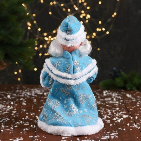 Santa Claus "with a flashlight on the staff and patterns on the fur coat" moves, 30x14 cm, blue-2
