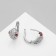 Earrings with rhinestones "Snake" obsession, white color in silver