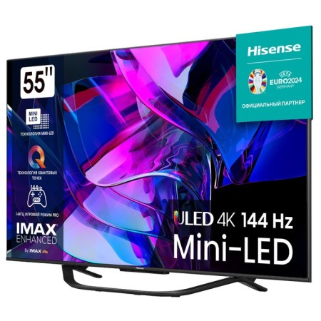 TV HISENSE 55U7KQ, 55 ", 3840x2160, DVB-T2/C/S2, HDMI 4, USB 2, M-LED, Smart TV, Black-1