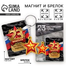 Магнит и брелок «Защитнику», набор 2 предмета