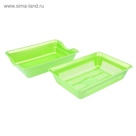 The pearl of pearl deep with a grid, 38.5 x 26 x 9 cm, green-1