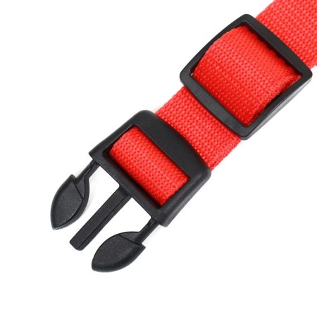 Collar with backlighting double strip size m, Osh 40-48 x 2.5 cm, 3 glow modes red-7