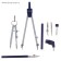 Ready 8 objects (2 circuses 150 mm, 105 mm, 2 extension cord, barrel, 2 flights, centrick, pencil holder), in a plastic penalty
