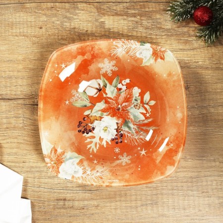 Deep "pink fairy tale" plate, 20 cm-1