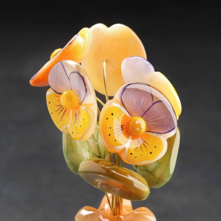 Souvenir VAZ "Rostock" with violets, 5 flowers, selenite-2