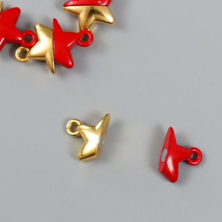 Magnetic metal lock "Star" gold and red 2.2x1.5x0.6 cm-1