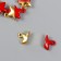 Magnetic metal lock "Star" gold and red 2.2x1.5x0.6 cm