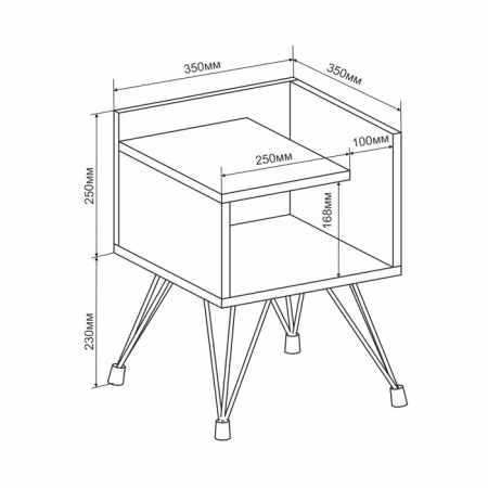 Bedside table Liverpool 35x35x48 cm, oak craf gold, white-2