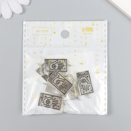 Decor for creativity Metal "Token - Luck" silver 2.5x1.4 cm-4