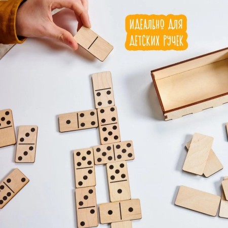 Domino wooden "points" 28 chips 50x25 mm-2