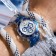 Men's watches, with a calendar, backlight, chronograph, D-4.3 cm, blue