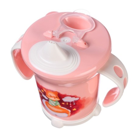 Pilot player with a soft nose, 270 ml., With handles, light pink color-5