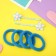 Hair set "Sandra" (4 elastic bands, 2 invisibility 5.5 cm) flower, blue