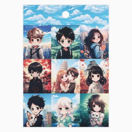 Set of paper stickers "anime", 10 pieces, 11 x 15.5 cm-5