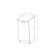 Cabinet floor lira 400x600x850 with 1 door white/quado shimo light/malag