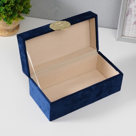 Casket Textile "Sea" blue 10x20x9 cm-1