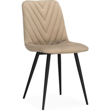STULL OF A METALLARCASA RALF Metal/Velor, Black/Beige 44x53x83 cm