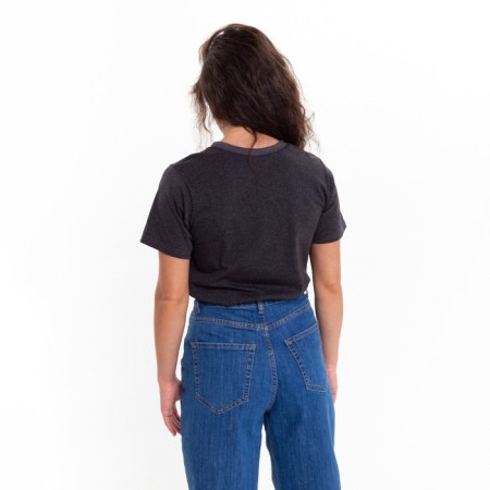 T-shirt female, color dark gray melange, bat, size 52-4