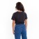T-shirt female, color dark gray melange, bat, size 52