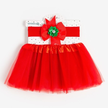 New Year. Set "New Year" skirt and a bandage on the head, 3-18 months, red-2
