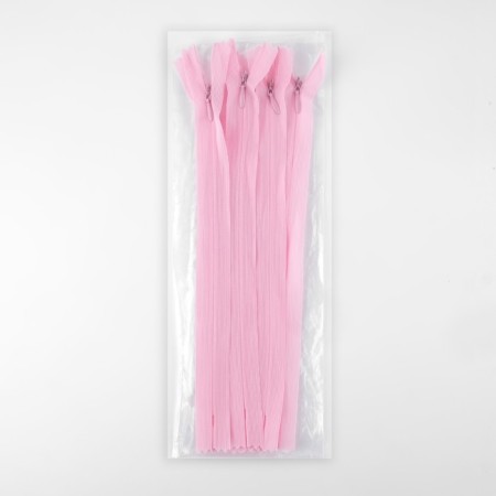 Lightning secret, No. 3, non -proceeding, locking machine, 25 cm, pink color-2