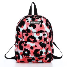 Backpack from textiles on lightning, Erich Krause, 1 pocket, pink/leopard color