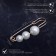 Pearls of Pearls Three, 6 cm, white color in gold