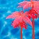 The artificial aquarium "palm tree", luminous, 18 cm, red