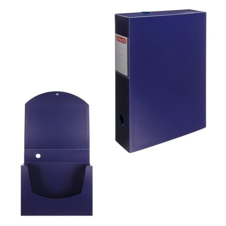 Archive box on the A4 Calligrata button, 70 mm, 800 μm, collapsible, blue