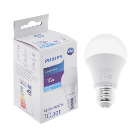 LED LED Philips Ecohome Bulb 865, E27, 11 W, 6500 K, 950 lm, pear
