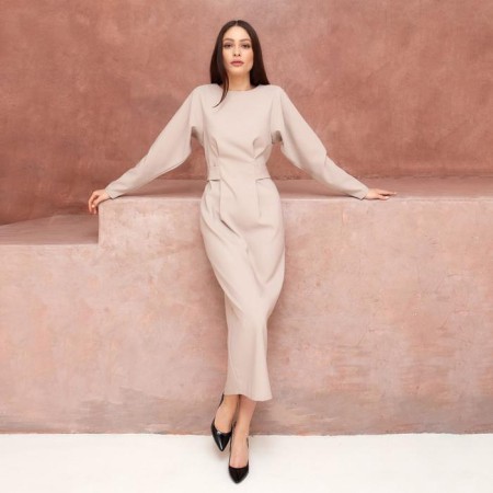 Women's dress Mist, size 48, beige color