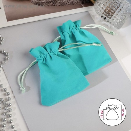 Velvet bag "Classics", 9 × 12, tiffany color