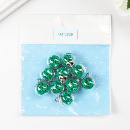Suspension decorative for creativity glass "ball - stars" d = 1.6 cm set 10 pcs-3