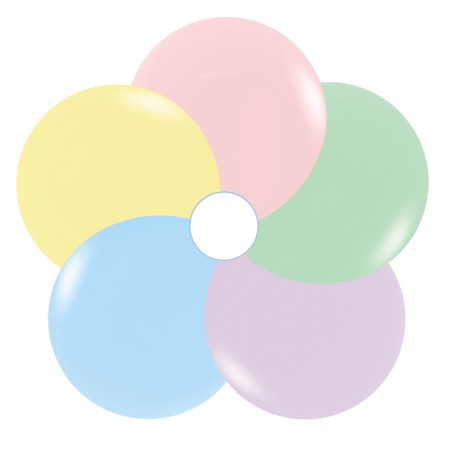 Latex ball 24 ", Makaruns, pastel, set 10 pcs., Mix