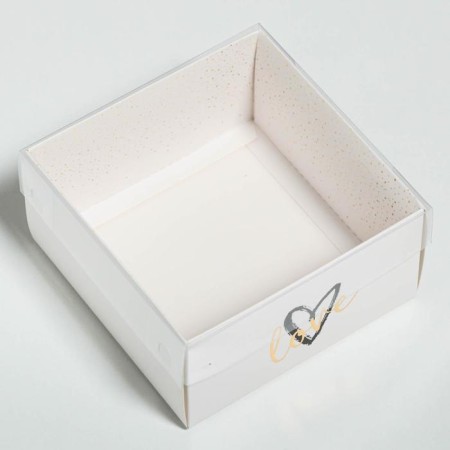 Box for confectionery with PVC lid Love, 11.5 x 11.5 x 6 cm-2