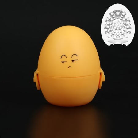 Masturbator EGG OKI-hips, embossed, in a case for storage, yellow