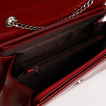 El Masta bag with a valve, an outer pocket, burgundy color-5