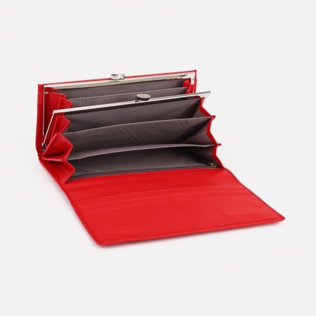 Women's wallet on magnets, red color-2
