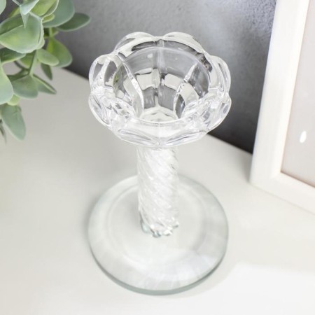 Glass of Glass for 1 candle "Spiral" 12.5x7x7 cm-2