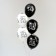Latex ball 12 "Husband", pastel, set of 50 pcs., Black, white color