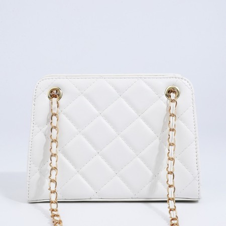 Female bag, zipper clutch, white color