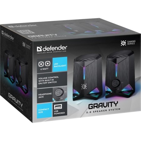 Computer speakers 2.0 Defender Gravity, 2x3 W, USB, Black-2