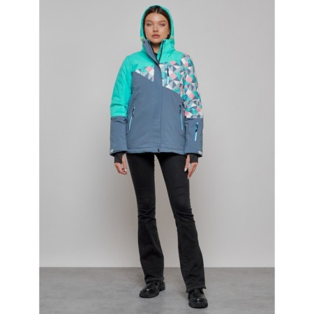 Ski jacket female, size 48, turquoise color-4