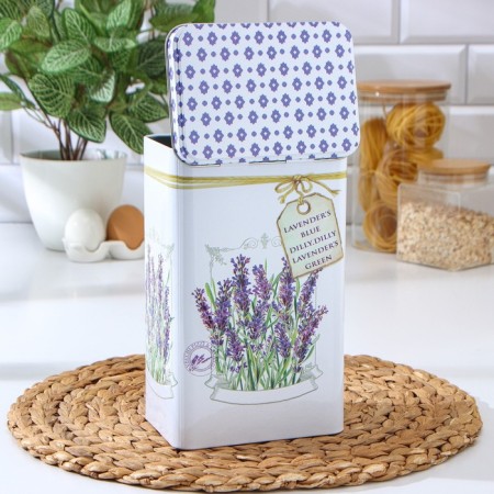 Bank for bulk products "Lavender", 2.7 l, 9.5 × 21.5 cm, rectangular-3