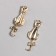 Decor for creativity metal, rhinestones "A cat with a bow on the tail" gold 1.5x4.5 cm