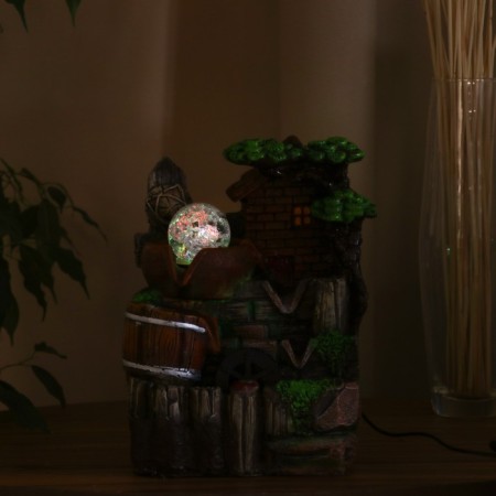 Fountain "Quiet place, house in the forest" 16x19x26 cm (with backlight)-2