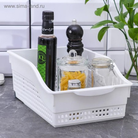 Container for storage Economic "loft", 31 × 21 × 12.5 cm, on wheels, white color-8