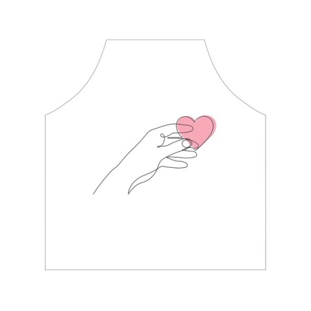 Apron kitchen with a photographic prior "Heart in the hands", adjustable, size OS-2